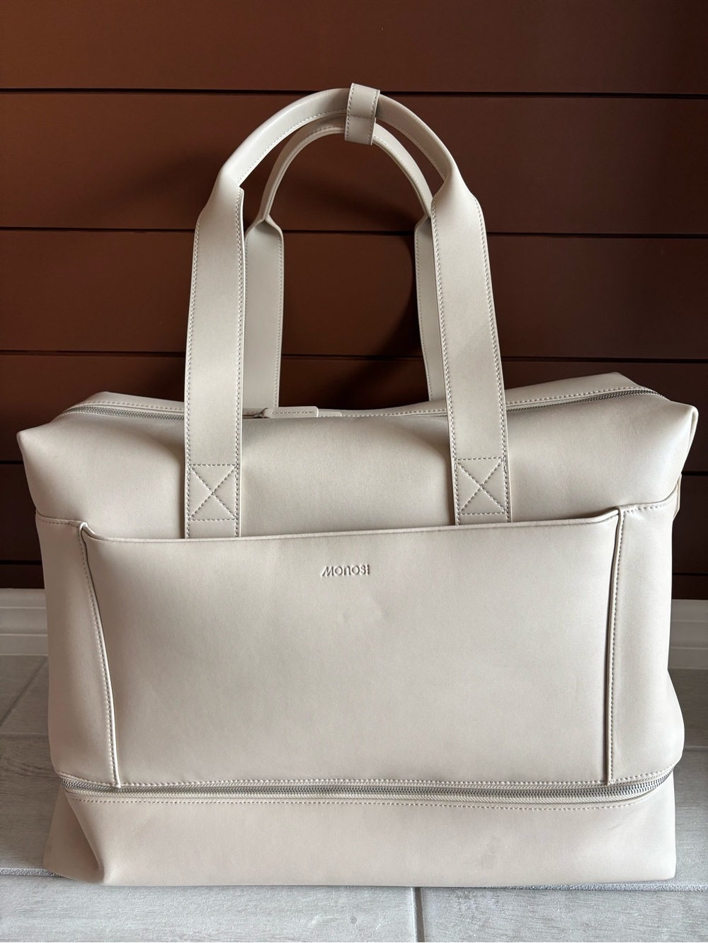 MONOS Cream Travel Weekender Tote Bag
